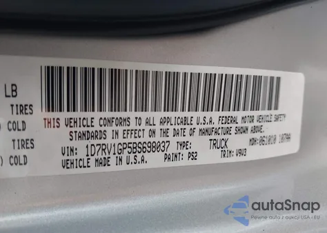 2011 Ram Ram 1500 Slt z USA, uszkodzony, nr VIN 1D7RV1GP5BS698037